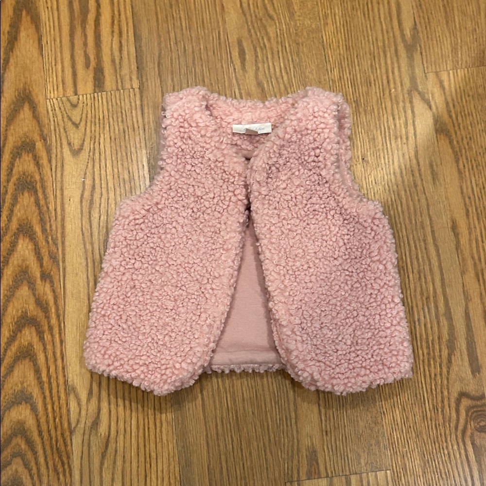 Miniclasix Cozy Pink Sherpa Vest 6M